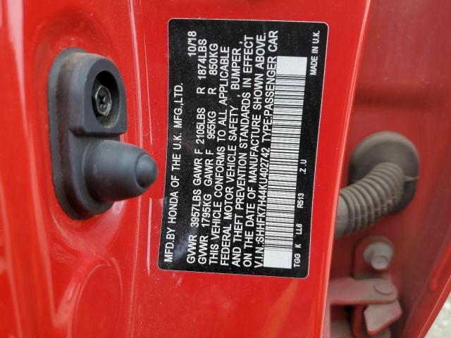 SHHFK7H44KU402742 Honda Civic Sport