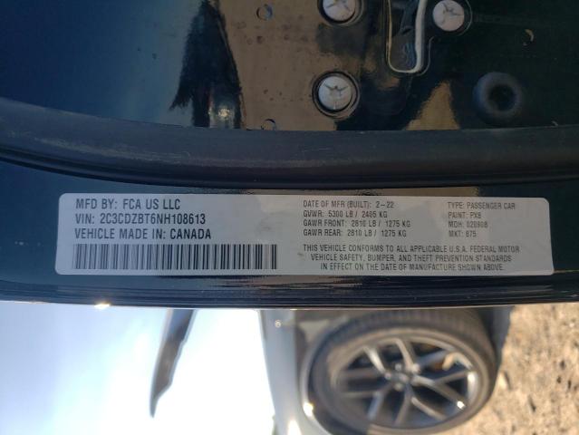 2C3CDZBT6NH108613 Dodge Challenger R/t