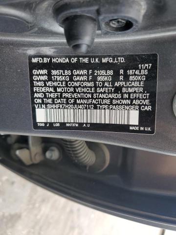 SHHFK7H20JU407112 Honda Civic Lx