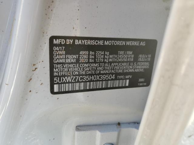 5UXWZ7C35H0X39504 BMW X3 Sdrive28i