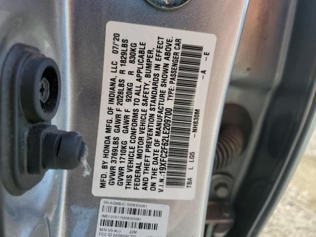 19XFC2F62LE209700 Honda Civic Lx