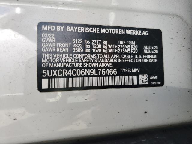 5UXCR4C06N9L76466 BMW X5 Sdrive 40i