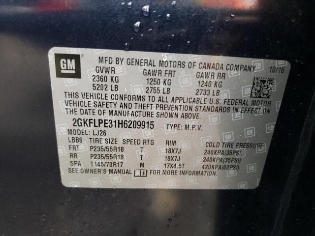 2GKFLPE31H6209915 GMC Terrain Slt