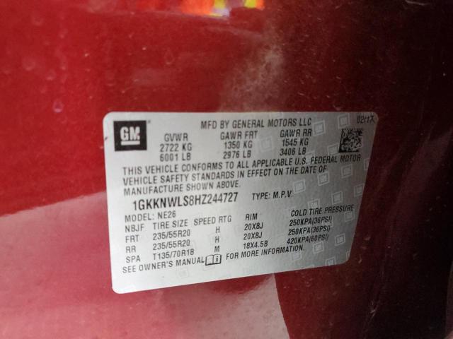 1GKKNWLS8HZ244727 GMC Acadia Slt-2