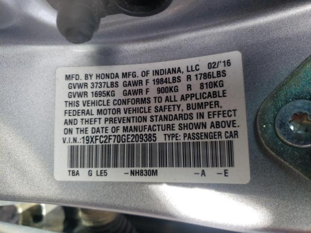 19XFC2F70GE209385 Honda CIVIC EX
