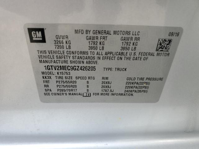 1GTV2MEC9GZ426205 GMC Sierra K1500 Sle