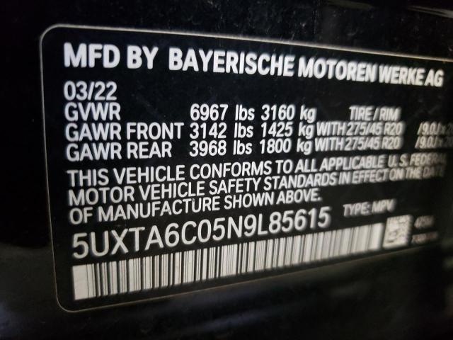 5UXTA6C05N9L85615 BMW X5 Xdrive45e