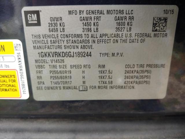 1GKKVRKD6GJ189244 GMC Acadia Slt-1