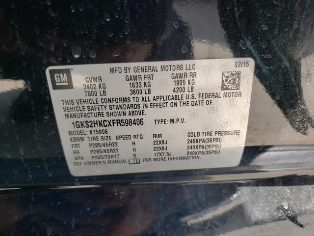 1GKS2HKCXFR598406 GMC Yukon Xl K1500 Slt