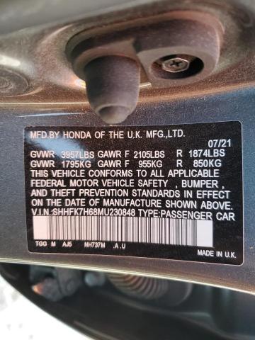 SHHFK7H68MU230848 Honda CIVIC EX