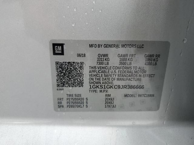 1GKS1GKC9JR386666 GMC Yukon Xl C1500 Slt