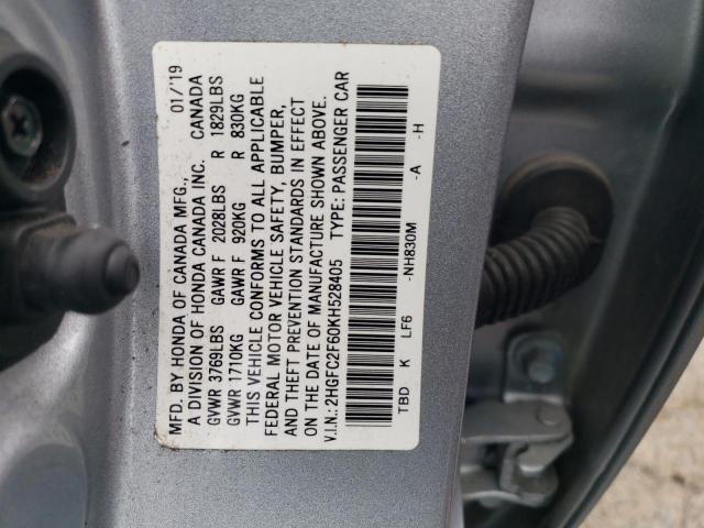 2HGFC2F60KH528405 Honda Civic Lx