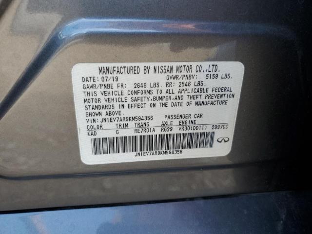 JN1EV7AR9KM594356 Infiniti Q50 LUXE