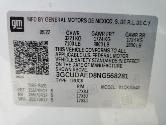 3GCUDAED8NG568281 Chevrolet l84