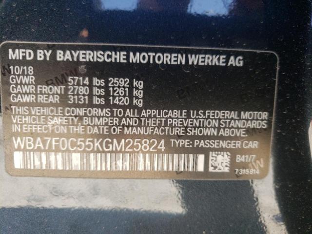 WBA7F0C55KGM25824 BMW 750 I