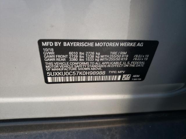 5UXKU0C57K0H98988 BMW X6 Sdrive35i