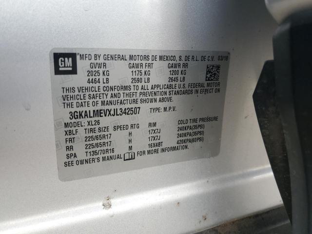 3GKALMEVXJL342507 GMC Terrain Sle