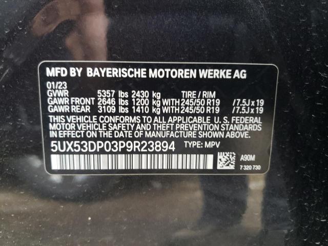 5UX53DP03P9R23894 BMW X3 Xdrive30i