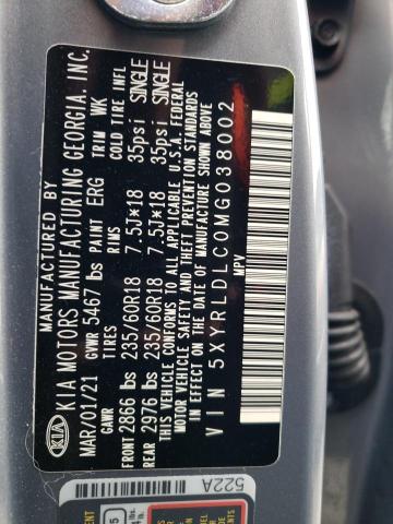 5XYRLDLC0MG038002 KIA SORENTO S