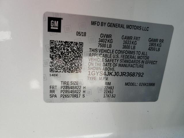 1GYS4JKJ0JR368792 Cadillac Escalade Esv Premium Luxury