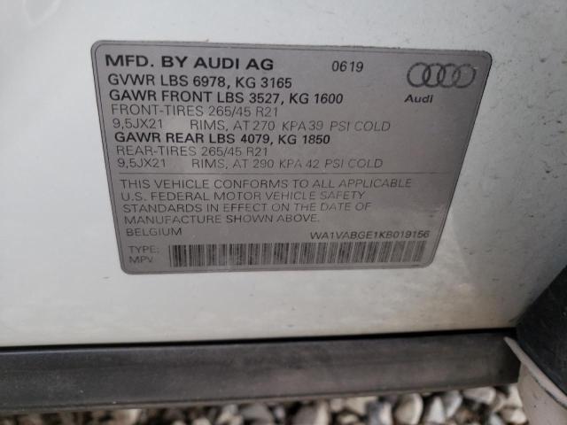 WA1VABGE1KB019156 Audi E-tron Prestige