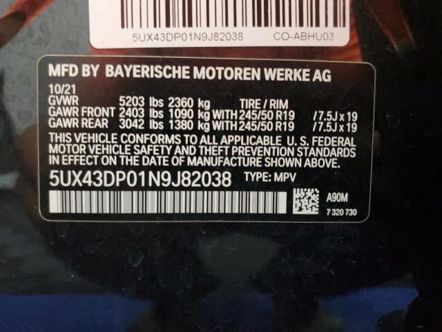 5UX43DP01N9J82038 BMW X3 Sdrive30i