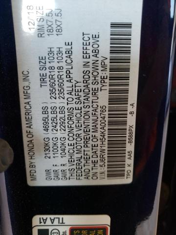 5J6RW1H54KA004765 Honda CR-V EX