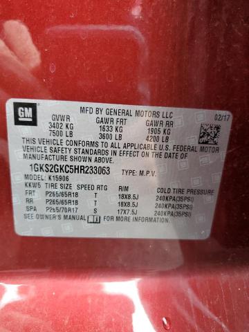1GKS2GKC5HR233063 GMC Yukon Xl K1500 Slt