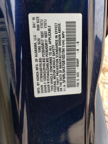 5FNRL5H37GB103194 Honda ODYSSEY SE