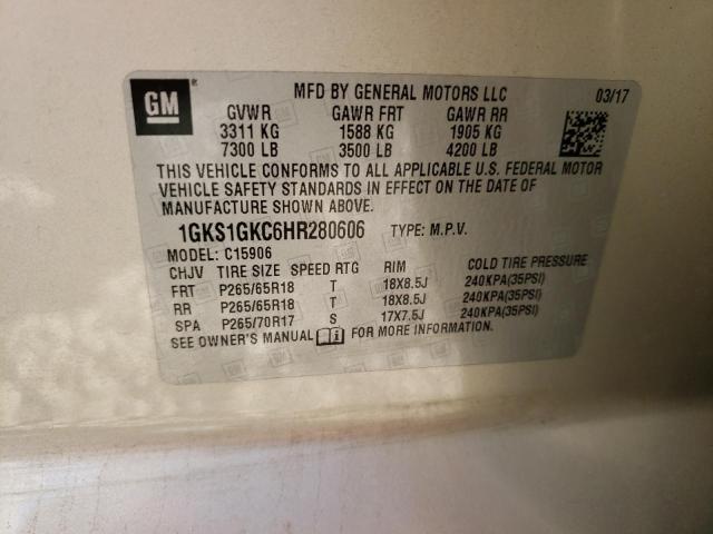 1GKS1GKC6HR280606 GMC Yukon Xl C1500 Slt
