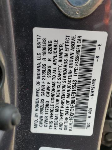 19XFC1F96HE016543 Honda Civic Touring
