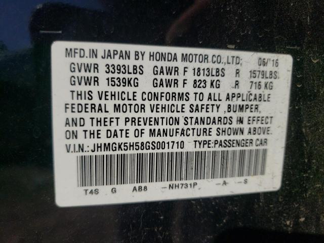 JHMGK5H58GS001710 Honda FIT LX