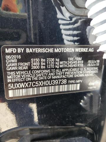 5UXWX7C5XH0U39738 BMW X3 Xdrive35i