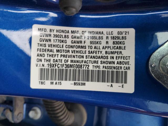 19XFC1F36ME008772 Honda CIVIC EX
