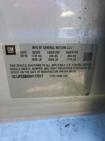 1G1JF5SB6H4117917 Chevrolet Sonic Premier