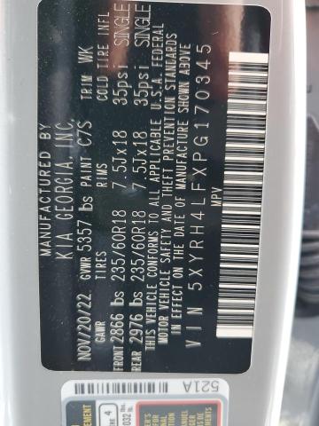 5XYRH4LFXPG170345 KIA SORENTO EX