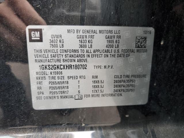 1GKS2GKCXHR180702 GMC Yukon Xl K1500 Slt
