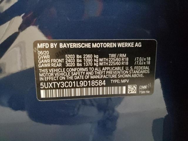 5UXTY3C01L9D18584 BMW X3 Sdrive30i