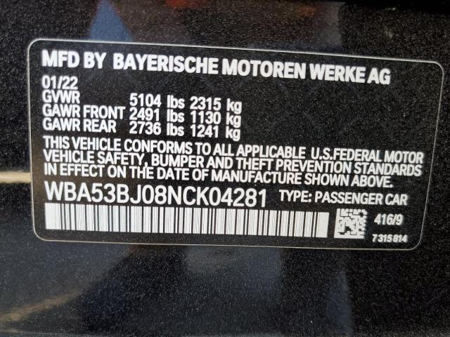 WBA53BJ08NCK04281 BMW 540 I