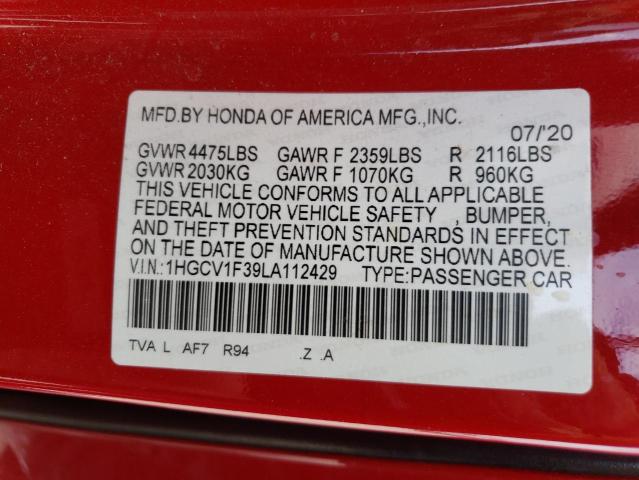 1HGCV1F39LA112429 Honda Accord Sport