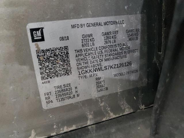 1GKKNWLS7KZ126126 GMC Acadia Slt-2
