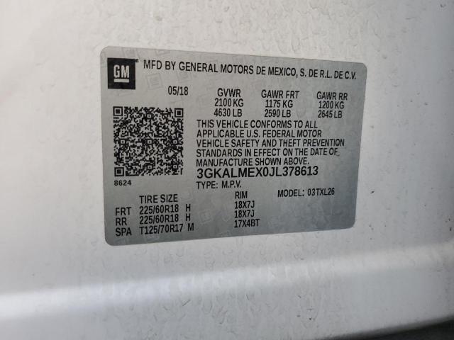 3GKALMEX0JL378613 GMC Terrain Sle