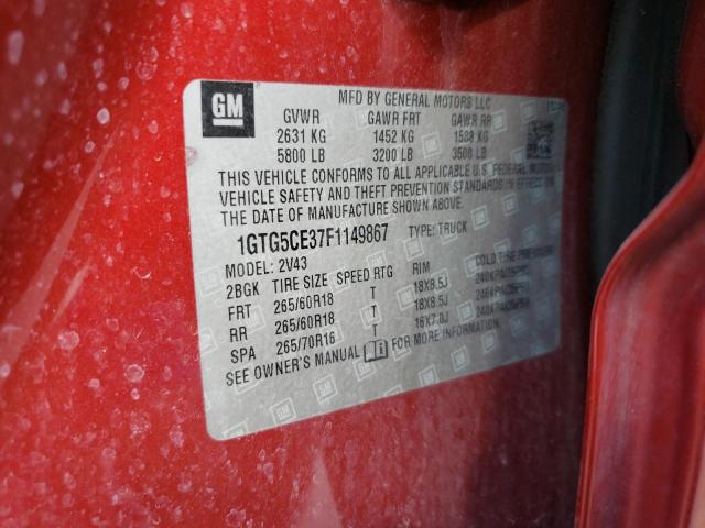 1GTG5CE37F1149867 GMC CANYON SLT