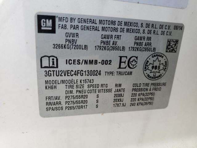 3GTU2VEC4FG130024 GMC Sierra K1500 Slt