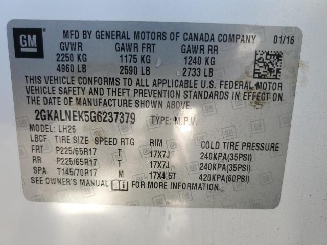 2GKALNEK5G6237379 GMC Terrain Sle