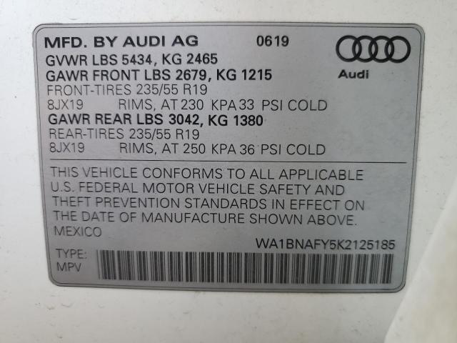 WA1BNAFY5K2125185 Audi Q5 Premium Plus