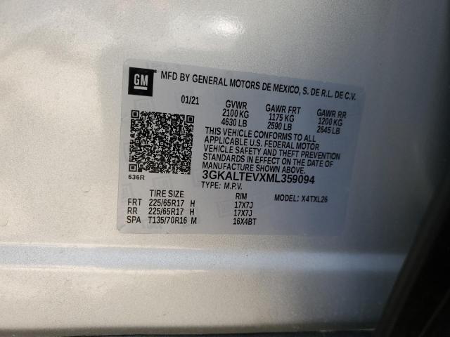 3GKALTEVXML359094 GMC Terrain Sle