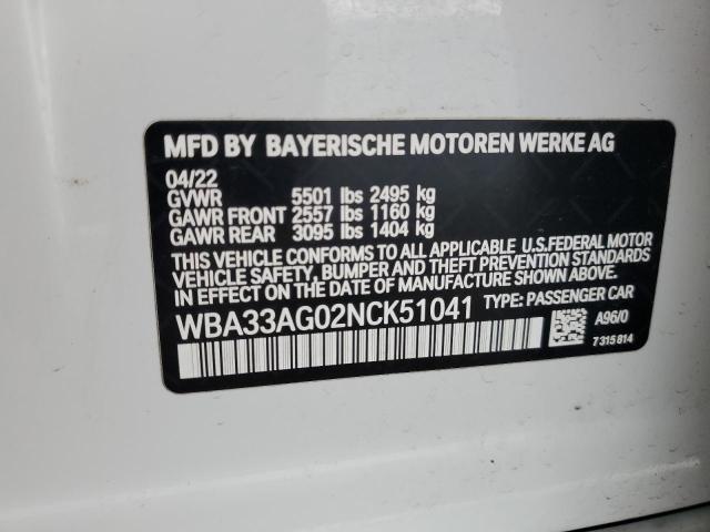 WBA33AG02NCK51041 BMW 530XE