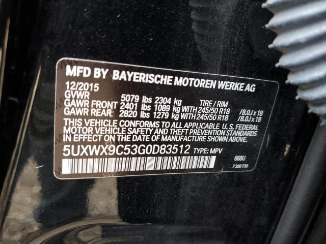 5UXWX9C53G0D83512 BMW X3 Xdrive28i