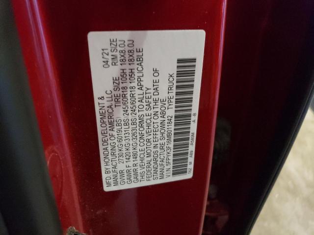 5FPYK3F16MB011842 Honda Ridgeline Sport